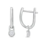 Bezel Set Diamond Hoops | Jewelverra