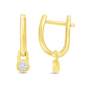 Bezel Set Diamond Hoops | Jewelverra