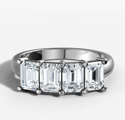 Four Stone Emerald Diamond Band | Jewelverra
