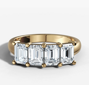 Four Stone Emerald Diamond Band | Jewelverra