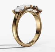 Four Stone Emerald Diamond Band | Jewelverra