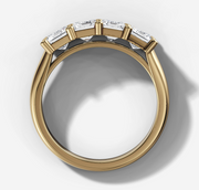 Four Stone Emerald Diamond Band | Jewelverra