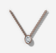Bezel Set Oval Diamond Necklace | Jewelverra