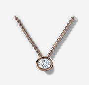 East West Bezel Set Oval Diamond Necklace