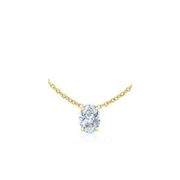 Floating Oval Diamond Necklace | Jewelverra