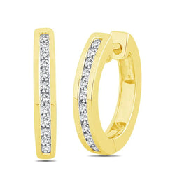 Channel Set Diamond Hoops