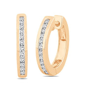 Channel Set Diamond Hoops | Jewelverra