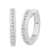 Channel Set Diamond Hoops | Jewelverra