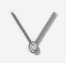 Bezel Set Oval Diamond Necklace | Jewelverra