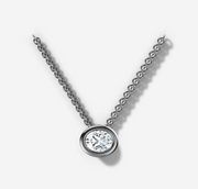 East West Bezel Set Oval Diamond Necklace
