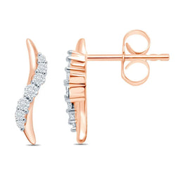 Twisted Lines Diamond Stud Earring