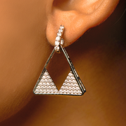 Triangle Drop Diamond Earrings – White Gold Modern Style for Women | JewelVerra