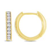 Milgrain Edging Diamond Hoops