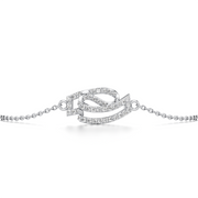 Modern Infinity Bracelet in White Gold with Diamonds | JewelVerra