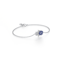 Silver Evil Eye Hamsa Bracelet – Blue Stone Protection Jewelry | JewelVerra