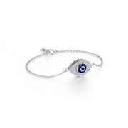 Evil Eye Diamond Bracelet in White Gold | Protection Jewelry | JewelVerra