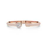 Cushion-Cut Diamond Bangle Bracelet for Women – Double Row Halo Sparkle | JewelVerra