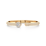 Cushion-Cut Diamond Bangle Bracelet for Women – Double Row Halo Sparkle | JewelVerra