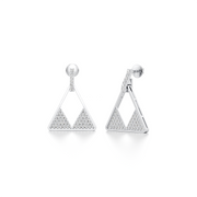 Triangle Drop Diamond Earrings – White Gold Modern Style for Women | JewelVerra