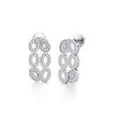 White Gold Multi-Loop Diamond Earrings – Statement Studs for Modern Glam | JewelVerra