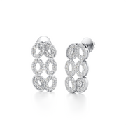 White Gold Multi-Loop Diamond Earrings – Statement Studs for Modern Glam | JewelVerra