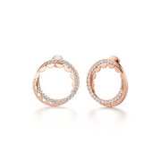 Rose Gold Round Stud Earrings for Women – Lab-Grown Diamond Circle Design | JewelVerra