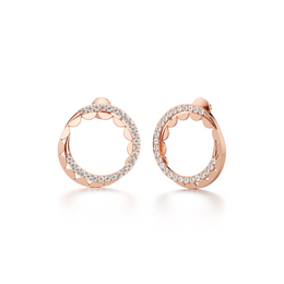 Rose Gold Round Stud Earrings for Women – Lab-Grown Diamond Circle Design | JewelVerra