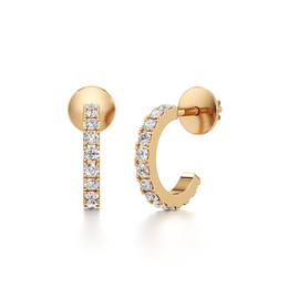 Classic Diamond Hoop Earrings for Women – Real Gold Everyday Elegance | JewelVerra