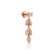 Rose Gold Leaf Drop Earrings – Elegant Nature-Inspired Sparkle | JewelVerra