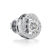 White Gold Halo Diamond Stud Earrings for Women – Timeless Round-Cut Luxury | JewelVerra