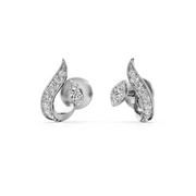 White Gold Leaf Diamond Earrings – Nature Inspired Elegant Studs | JewelVerra