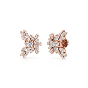 White Gold Floral Diamond Earrings – Blossom-Inspired Sparkle Studs | JewelVerra