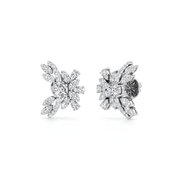 White Gold Floral Diamond Earrings – Blossom-Inspired Sparkle Studs | JewelVerra