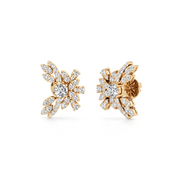White Gold Floral Diamond Earrings – Blossom-Inspired Sparkle Studs | JewelVerra