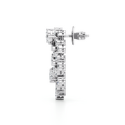 Diamond Loop Earrings for Women – White Gold Finish – Double Oval Drop Design | JewelVerra Lab-Grown Jewelry