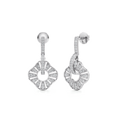 Floral Diamond Drop Earrings for Women – Real Gold Sparkling Petals | JewelVerra