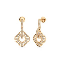 Floral Diamond Drop Earrings for Women – Real Gold Sparkling Petals | JewelVerra