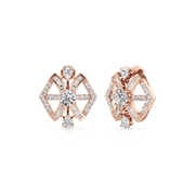 Modern Bloom Studs – Sleek Rose Gold with Certified Diamonds | JewelVerra
