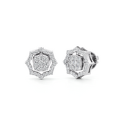 Hexagon Diamond Stud Earrings in Yellow Gold – Bold & Beautiful Sparkle | JewelVerra