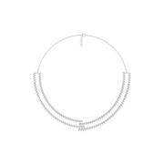 Double Row Diamond Choker Necklace in White Gold – Elegant Statement Jewelry | JewelVerra