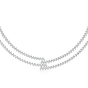 Double Row Diamond Choker Necklace in White Gold – Elegant Statement Jewelry | JewelVerra