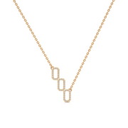 Geometric Link Diamond Necklace in Yellow Gold – Modern Chic Style | JewelVerra
