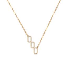 Geometric Link Diamond Necklace in Yellow Gold – Modern Chic Style | JewelVerra