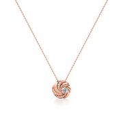 White Gold Swirl Pendant Necklace – Round Center Diamond | JewelVerra