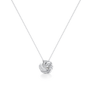 White Gold Swirl Pendant Necklace – Round Center Diamond | JewelVerra