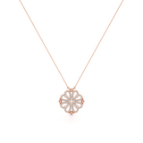 Floral Diamond Pendant Necklace in Rose Gold – Delicate Everyday Jewelry | JewelVerra