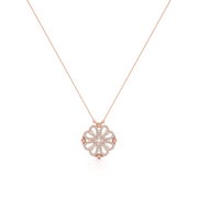 Floral Diamond Pendant Necklace in Rose Gold – Delicate Everyday Jewelry | JewelVerra