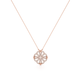 Floral Diamond Pendant Necklace in Rose Gold – Delicate Everyday Jewelry | JewelVerra
