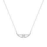 White Gold Bar Pendant Necklace – Minimal Diamond Accent | JewelVerra