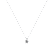 White Gold Solitaire Diamond Pendant Necklace – Classic Everyday Elegance | JewelVerra